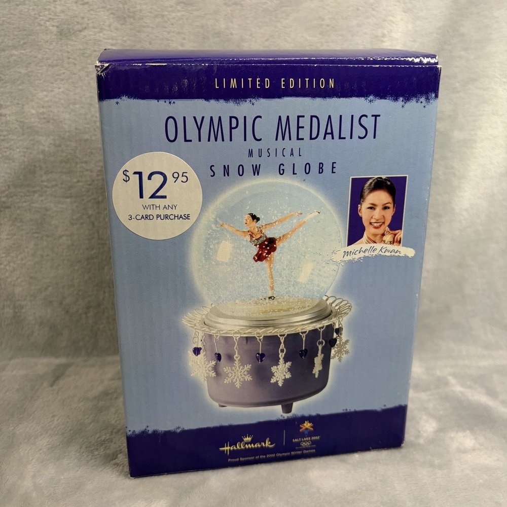 Hallmark Limited Edition Olympic Medalist‎ Musical Snow Globe Michelle Kwan